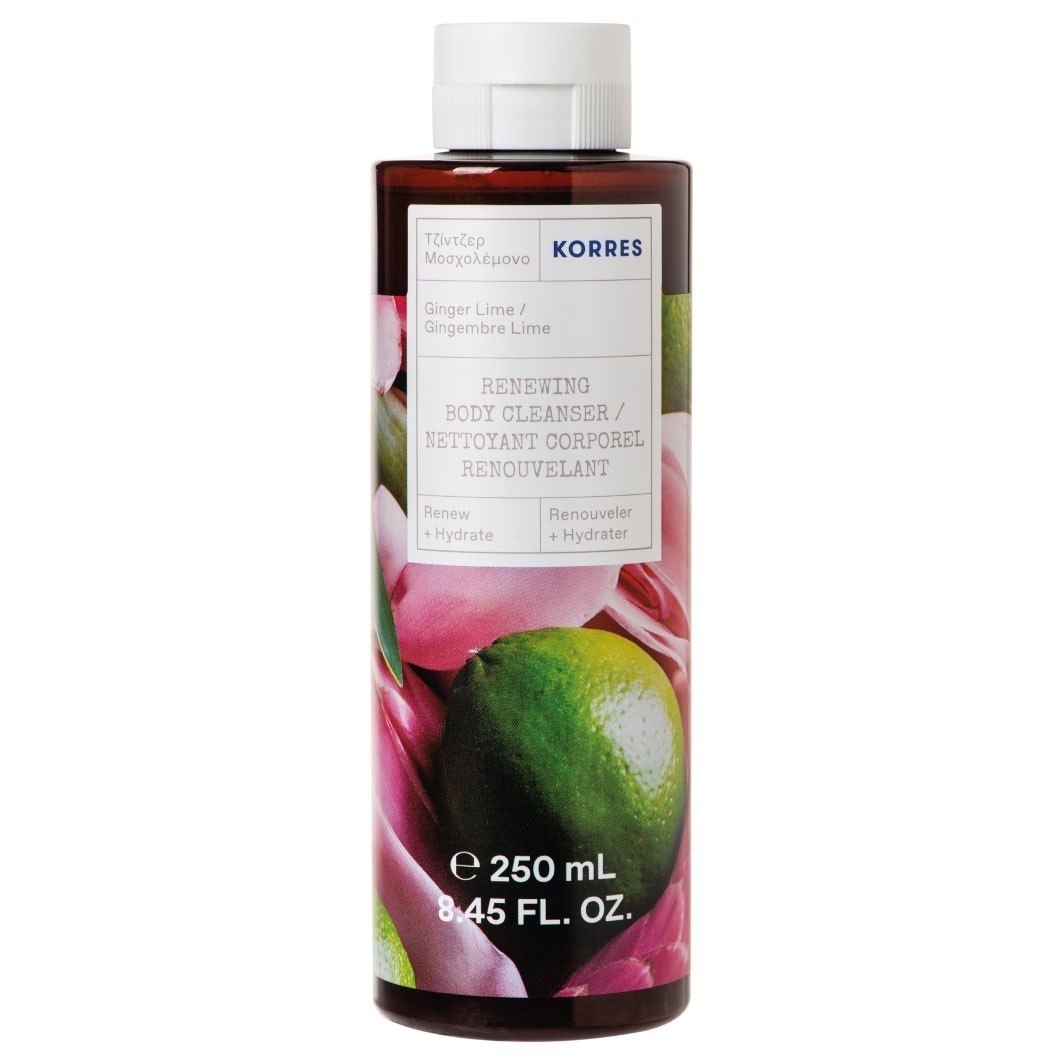 KORRES Gel za tijelo s đumbirom i limetom, obnavljajući gel za čišćenje tijela - 250 ml