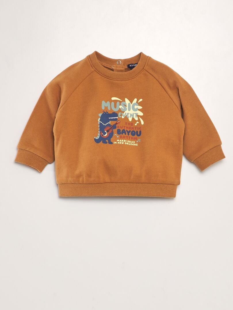 Kleurrijk katoenen sweatshirt - BRUIN