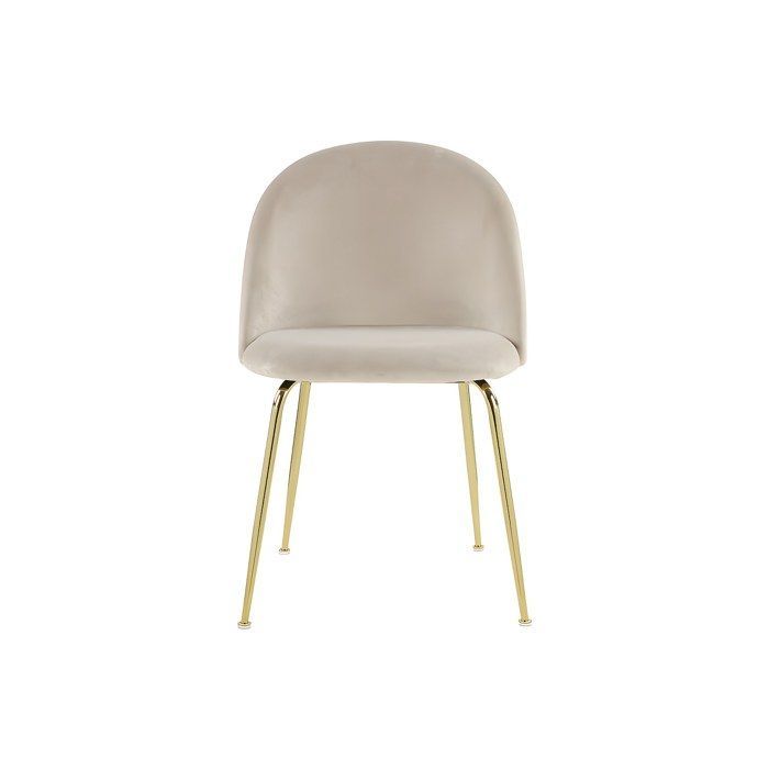 Lot de 2 chaises - Velours et acier inoxydable doré - Beige - MELBOURNE