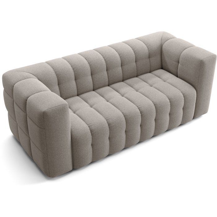 Sofá fixo de 3 lugares - CHESTER - Tecido bege - 212 x 105 x 76 cm