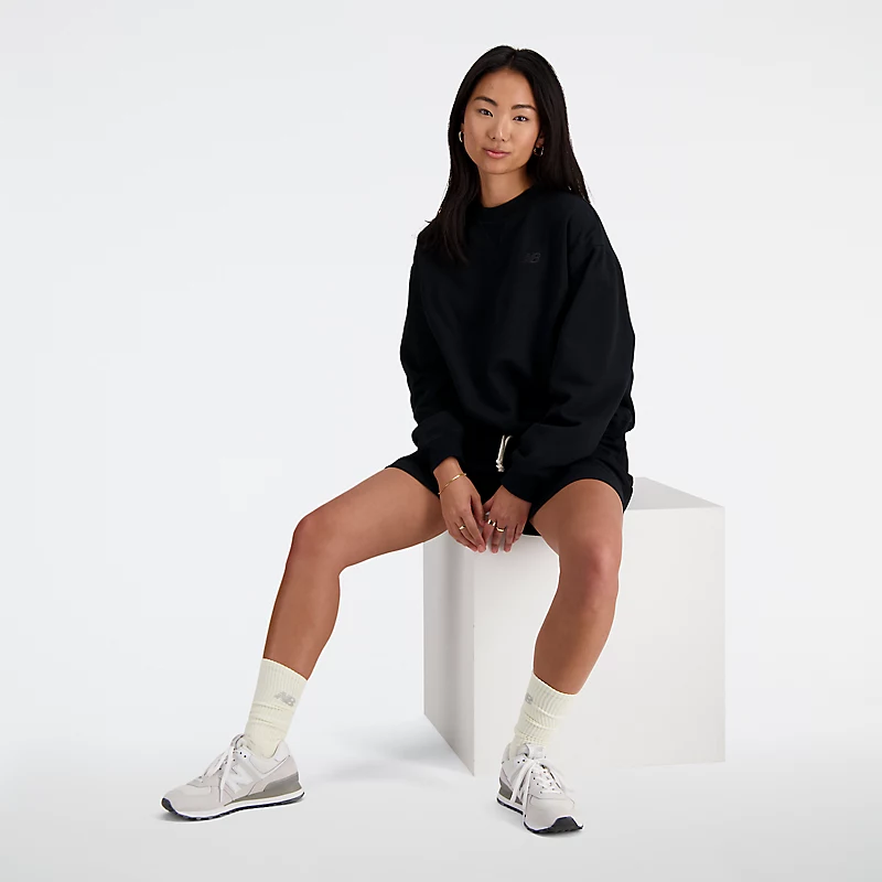 Moletom de manga comprida Femme Athletics French Terry Crew - PRETO