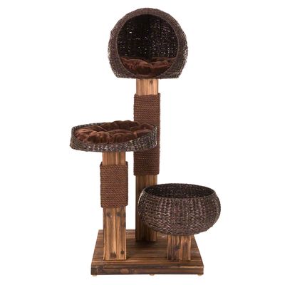 Árvore para gatos de madeira queimada