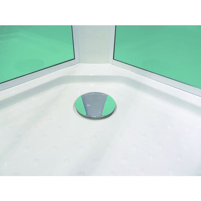 Cabina de duche ONDEE MINEA - 80x80cm - Perfis de alumínio - Fundo verde