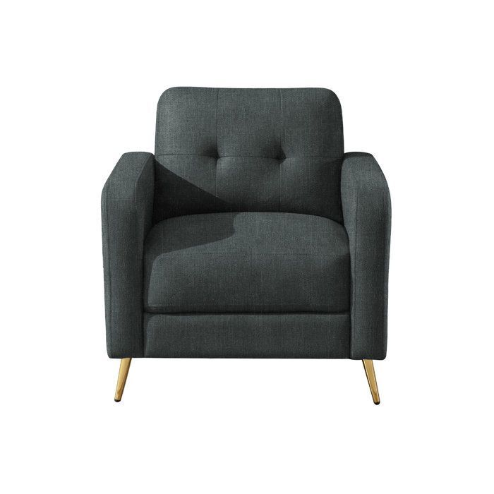 Set of 2 sofas + armchair in anthracite microfiber - GLIMAR