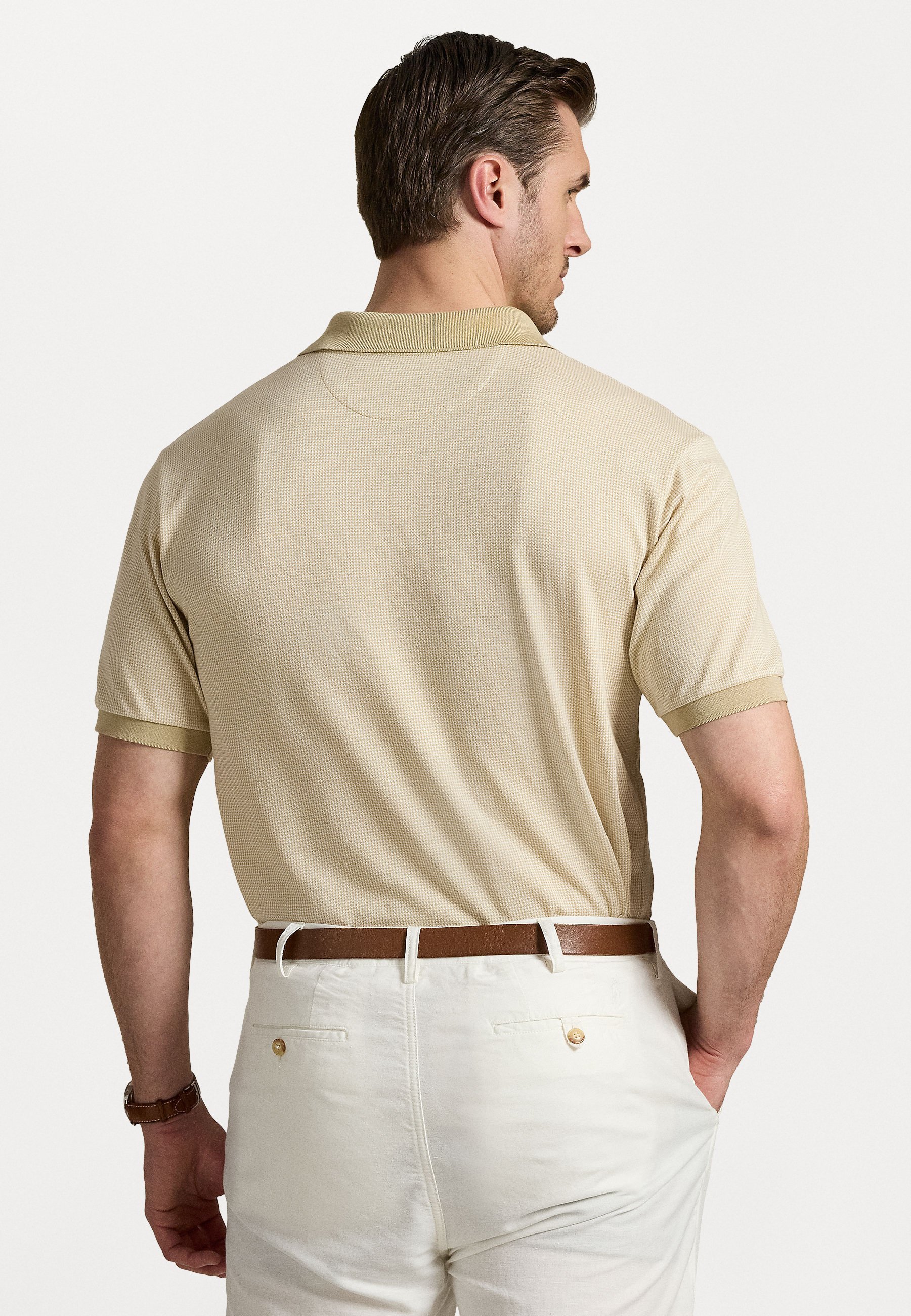 Polo Ralph Lauren Big & Tall POLO SHIRT IN JERSEY A PANNOCCHIO - Polo shirt - sabbia/bianco