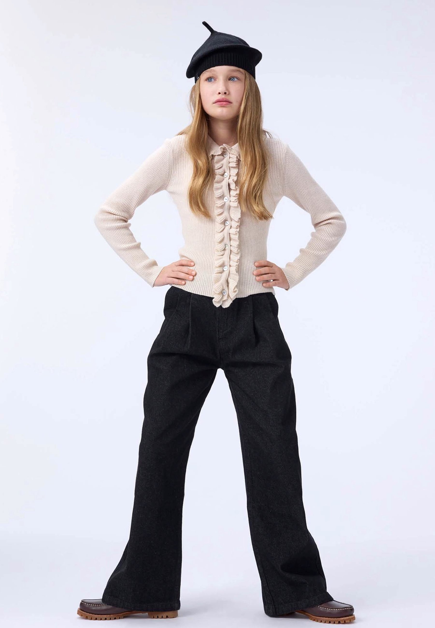 Molo AEISH PLEATS - Straight leg -farkut - black