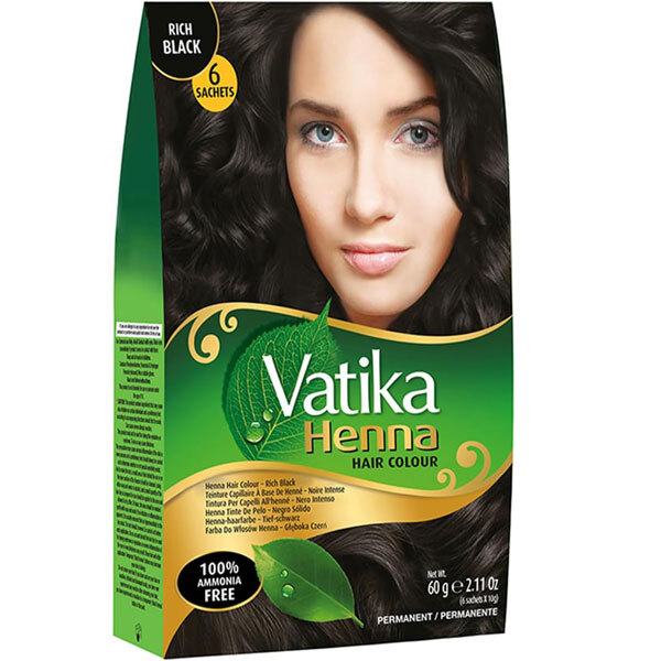 Permanentní barva na vlasy Dabur Henna - sytá černá