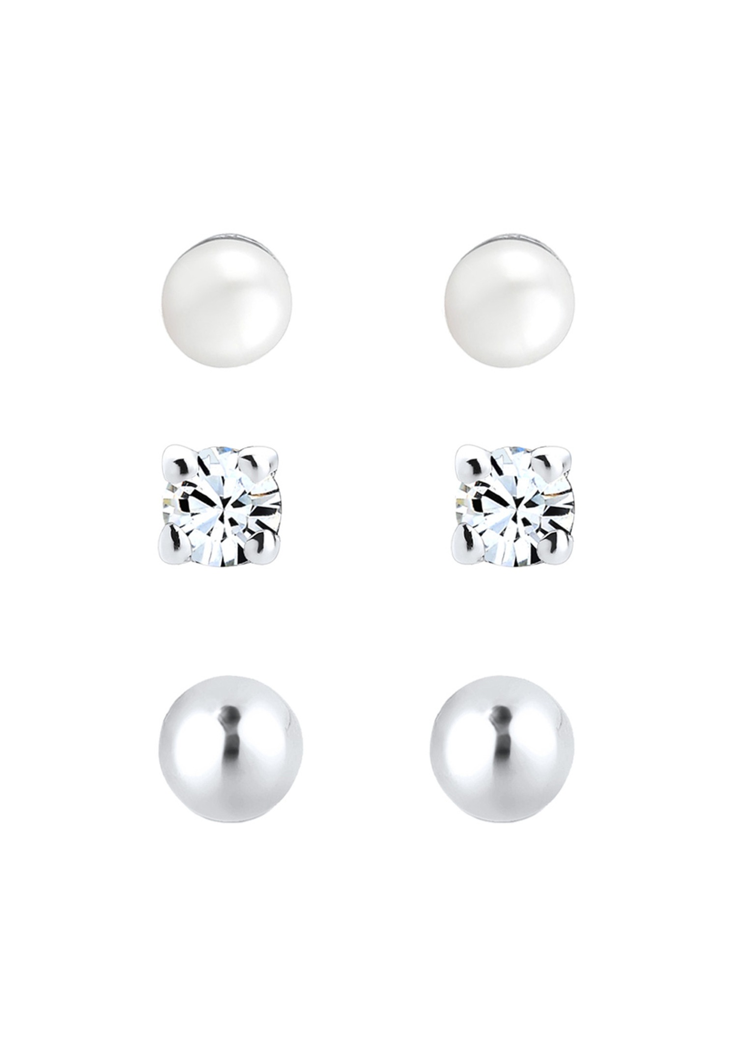 Elli Globe Geo Perles Cristal 925 Argent