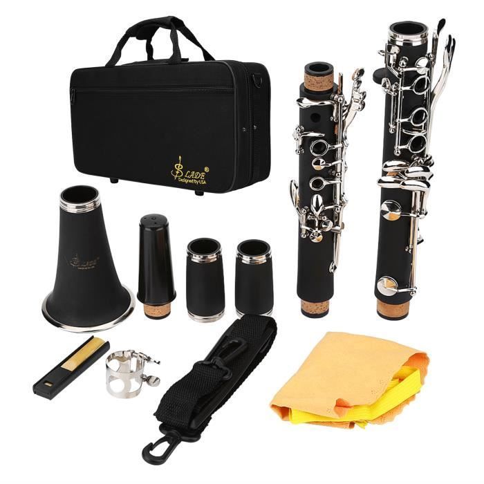 Clarinetto in bachelite OMABETA - 17 tasti - tonalità di Si - con panno per la pulizia delle note