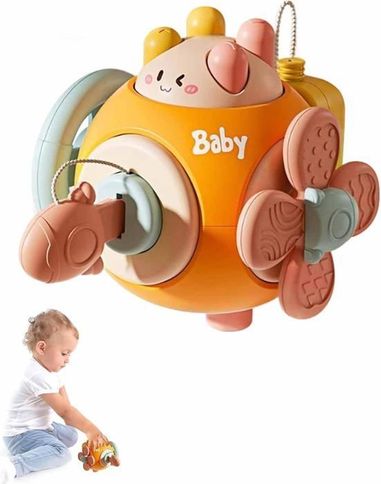 Juguete de actividades - KCVV - Cubo de actividades 6 en 1 - Volante simulado - Material ABS - Para bebés de 1 a 3 años