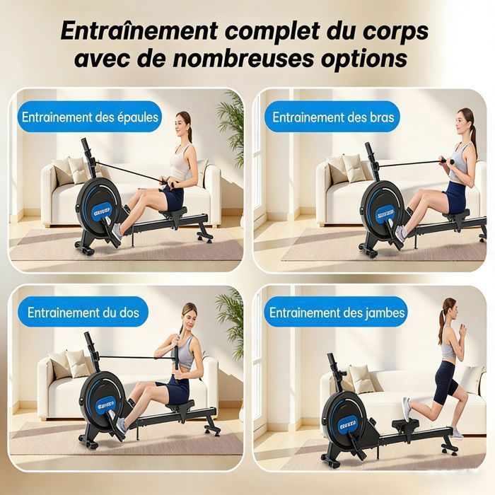 Vogatore magnetico DMASUN per uso domestico - 16 livelli di resistenza - Capacità 160 kg - Forte resistenza magnetica