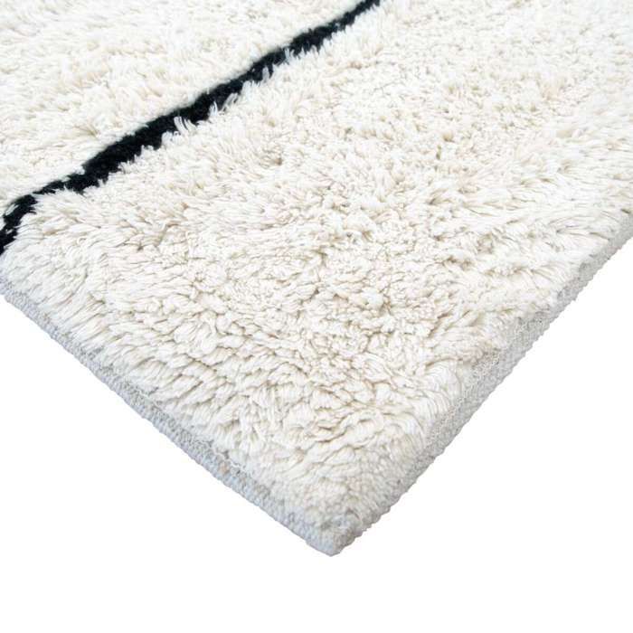 Waschbarer Berberteppich aus ecrufarbener Baumwolle, 60x90