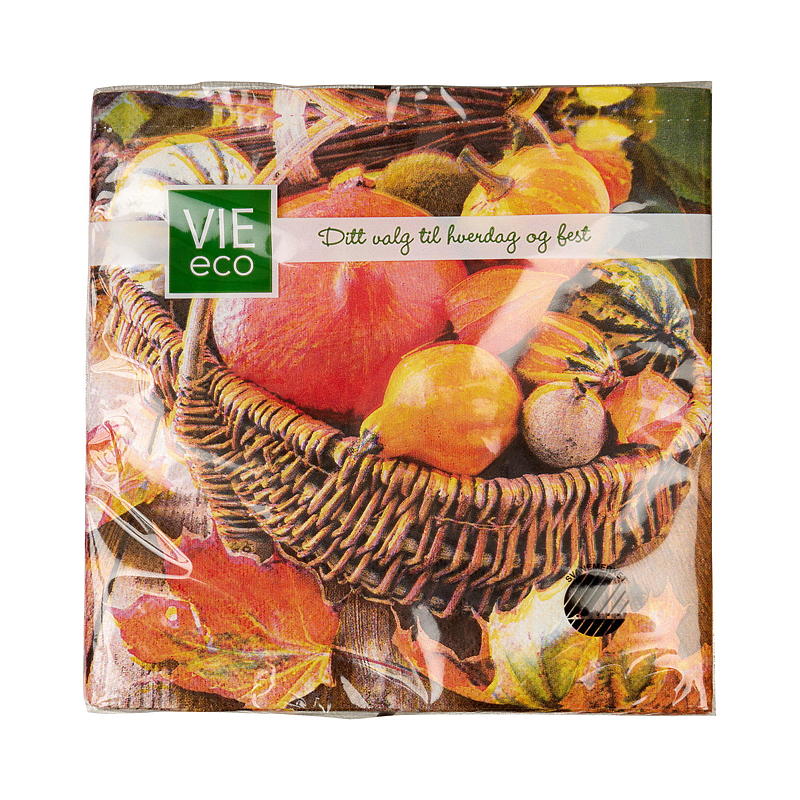 Servilletas ecológicas Vie, paquete de 20 unidades, 33x33 cm, Otoño