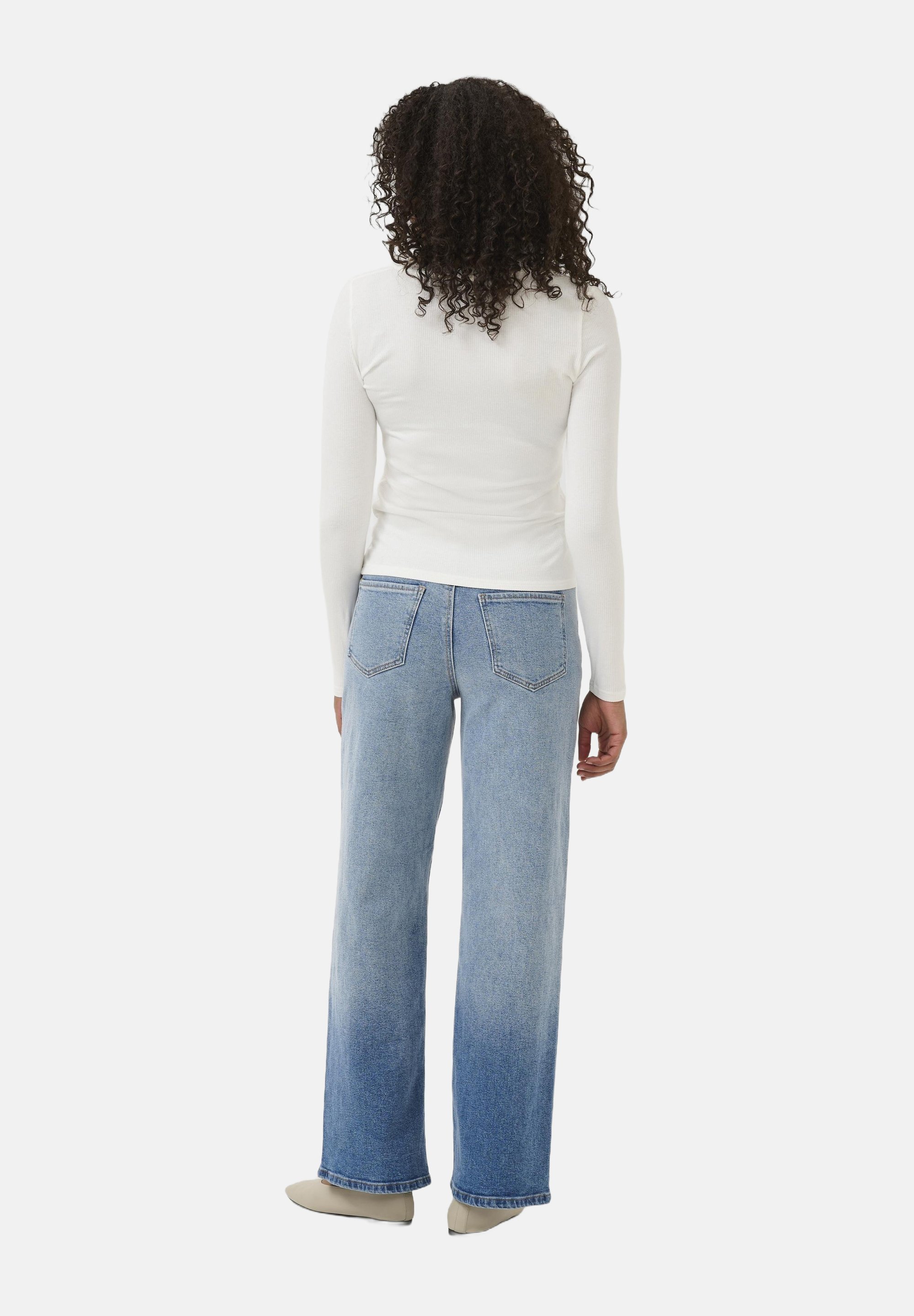 Kaffe KAOMI U-NECK - Top met lange mouwen - krijt