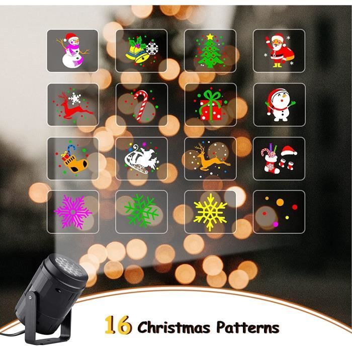 Projetor de Natal para exterior, lâmpada projetora LED com 16 padrões dinâmicos, luz decorativa de Natal, iluminação de Natal para interior.