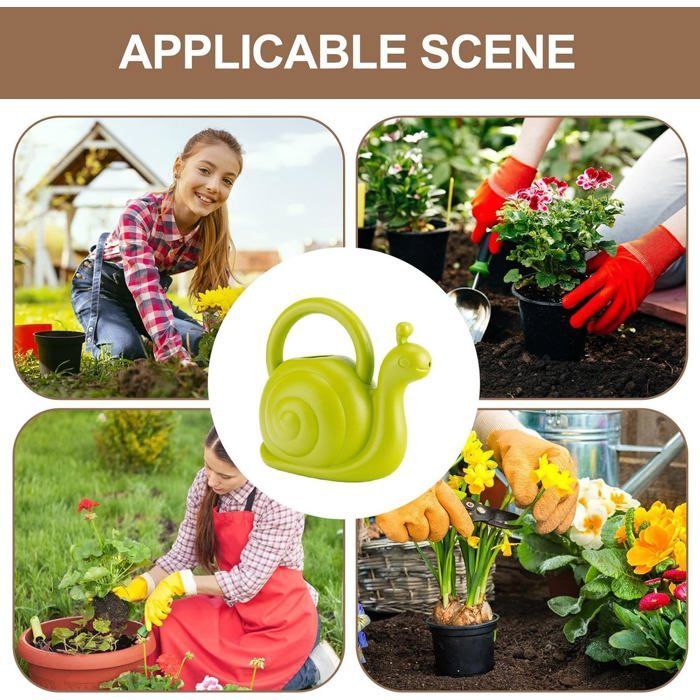Children's Watering Can, 1.5L Plastic Snail Watering Can, Pet Watering Can, Snail-Shaped Sprinkler, Small Watering Can for Plants