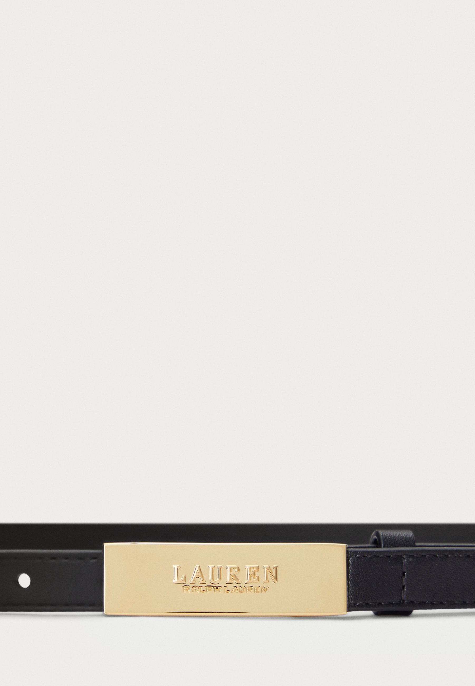 LOGO LEATHER SKINNY BELT - Pásek - black