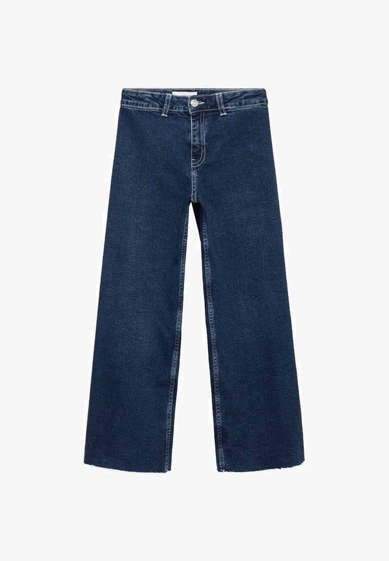 Mango Kids LOW FRAYED HEM TEEN - Flared Jeans - donkerblauw