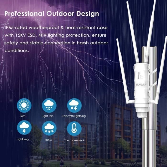 AC1200 Outdoor Wireless Access Point 2.4GHz & 5.8GHz Long Range Outdoor Wi-Fi Repeater WiFi Amplifier Compatible
