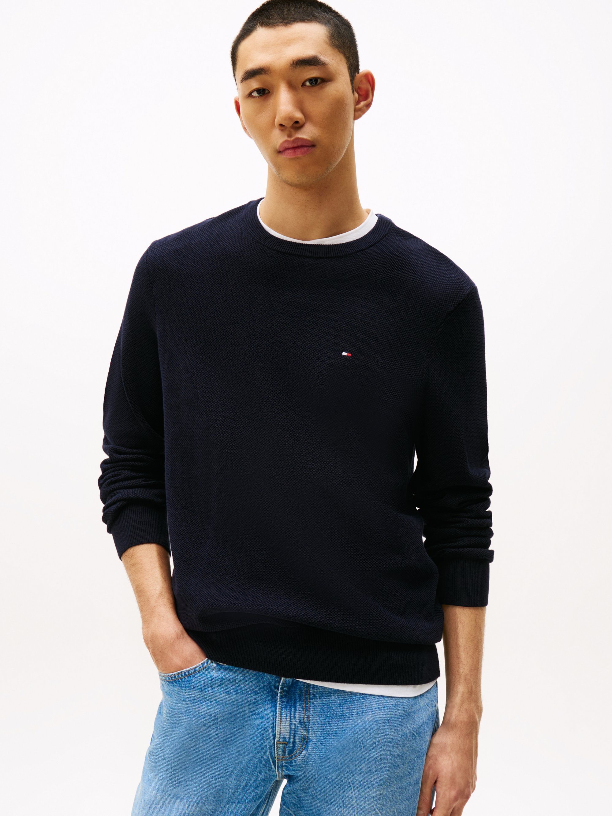 ESSENTIALS STRUCTURE CREW NECK - Neule - desert skyTommy Hilfiger