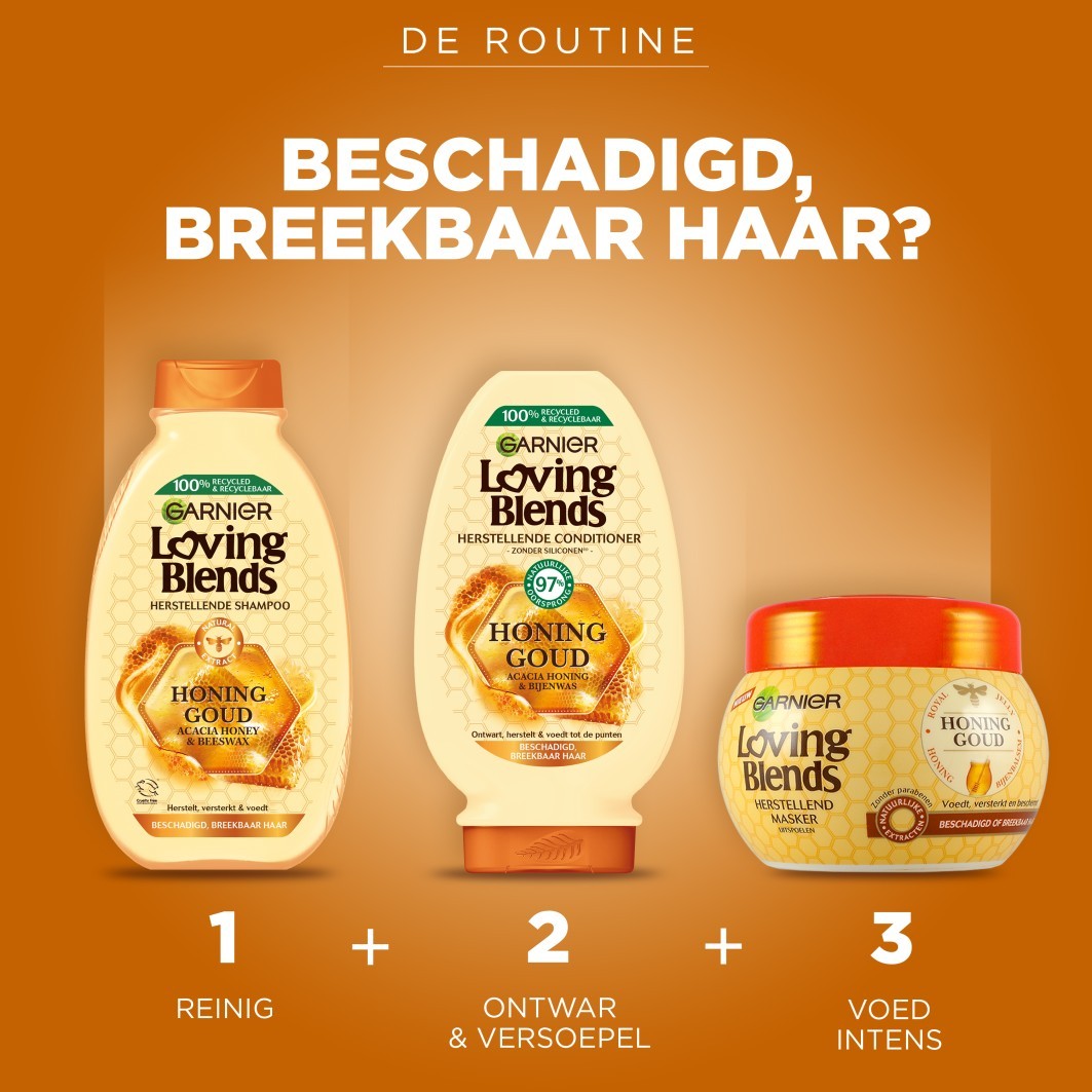 Garnier Honey Gold kondicionieris – kondicionieris bojātiem vai trausliem matiem – 250 ml