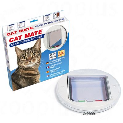 Cat Mate Glassmontert Katteluke - 4-veis lås