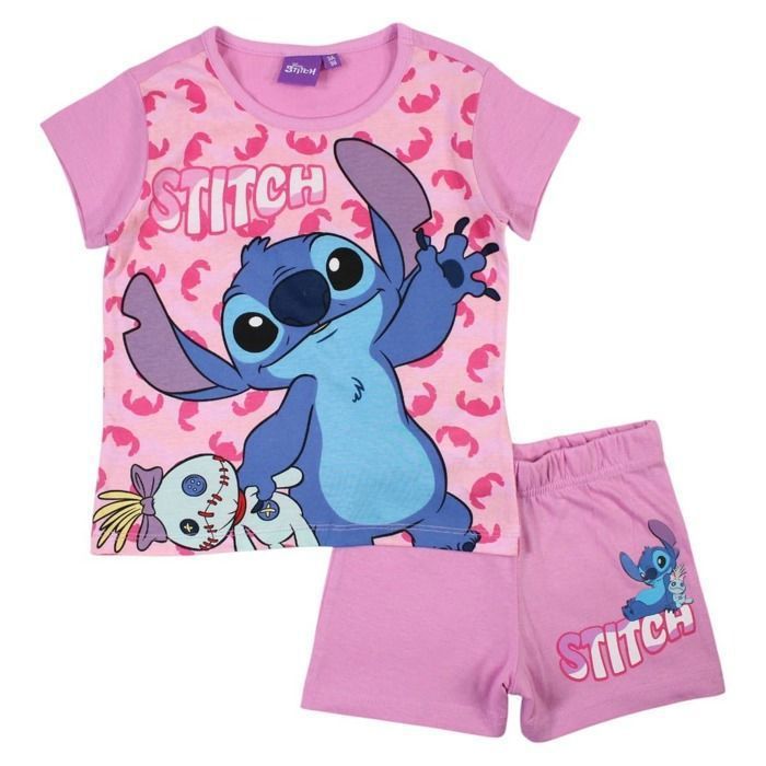 Conjunto rosa de 2 piezas de Stitch - Stitch niña