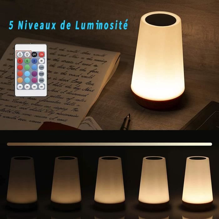 GENOSSEN Veilleuse LED, Lampe de Chevet Colorée, Lampe Nuit Tactile avec 13 Couleurs Changeantes Rechargeable Noël cadeau