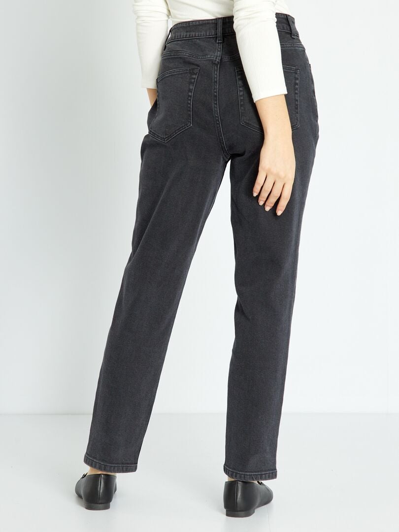 Calça jeans Mom de cintura super alta - L30 - PRETA