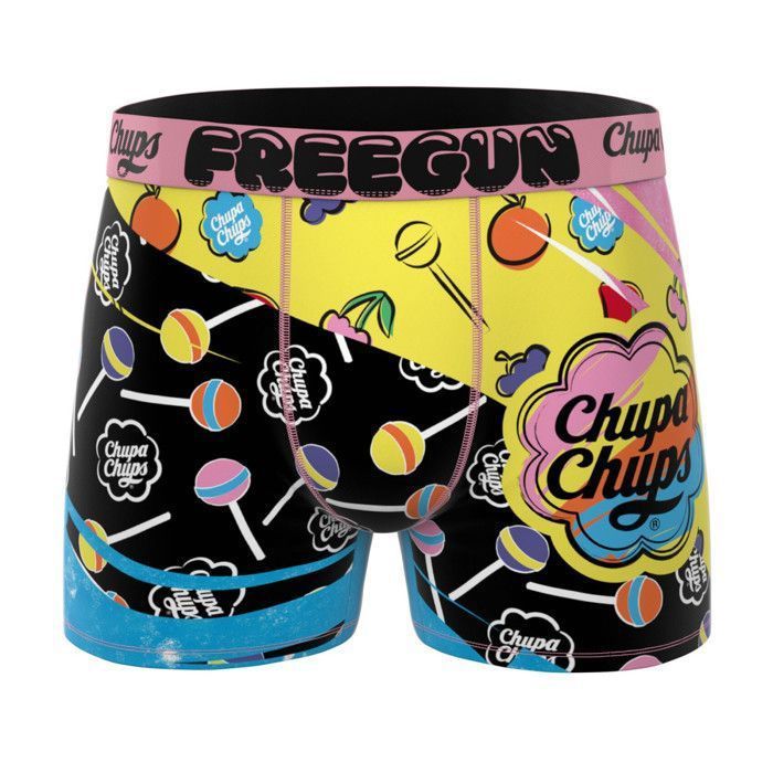 Calzoncillos bóxer Freegun para niño CHUPA CHUPS, ropa interior para niño - Amarillo (Paquete de 4)