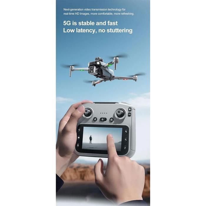 Dron, 4K, evasión de obstáculos, vuelo estacionario, transmisión de video 5G, 3 baterías