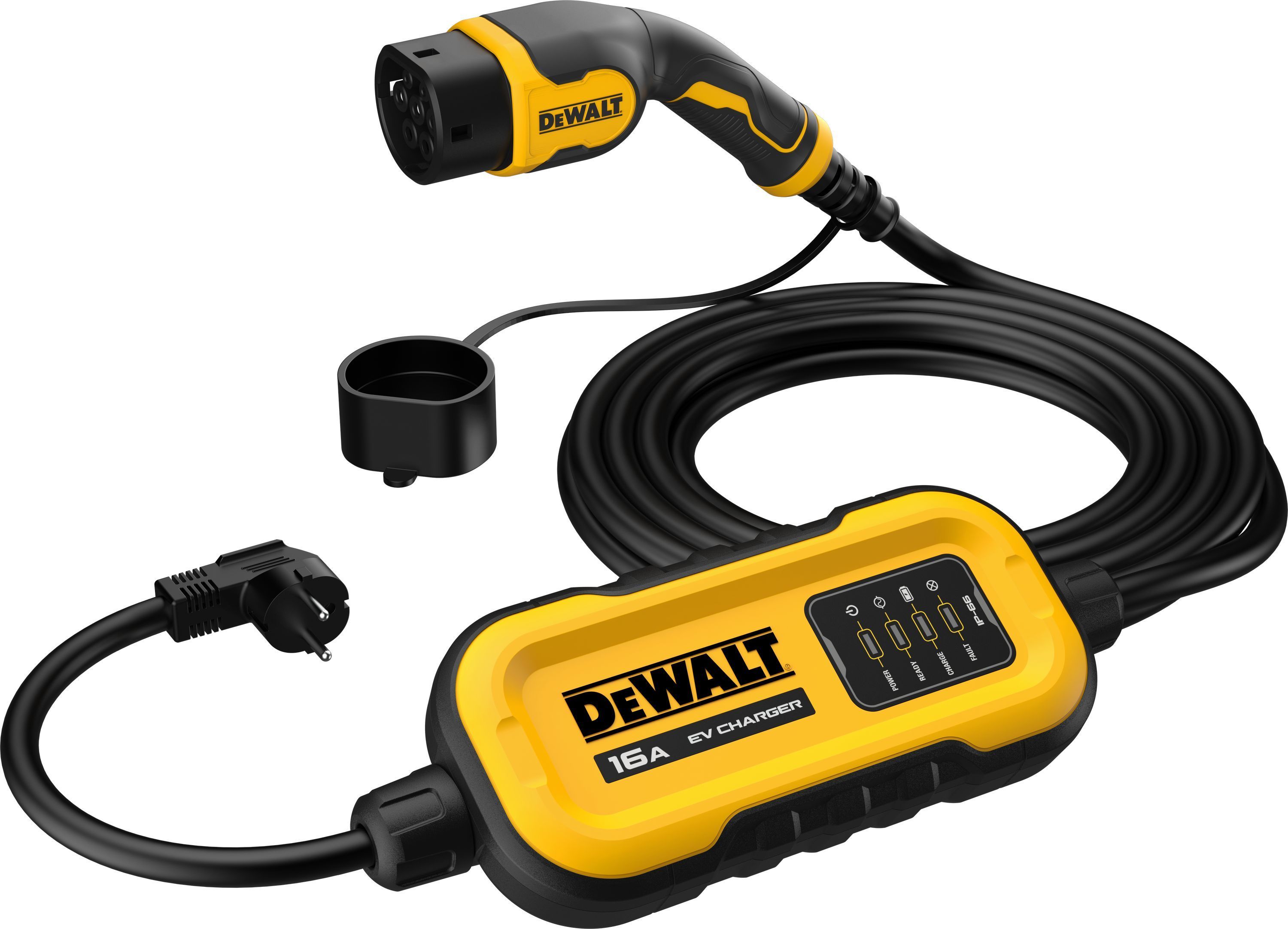 Cargador portátil para vehículos eléctricos - DEWALT - 3,7 kW - Tipo 2 + Enchufe - 7 m - 16 A - 230 V CA