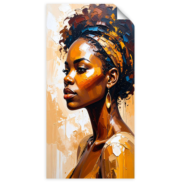 Naklejka na ścianę  Feeby Portret afrykańskiej kobiety glamour 40x80