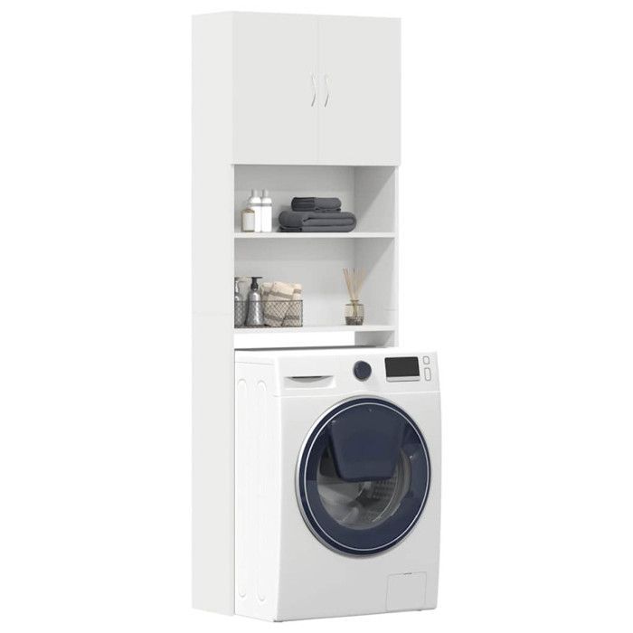 Mueble para lavadora de madera de ingeniería blanca