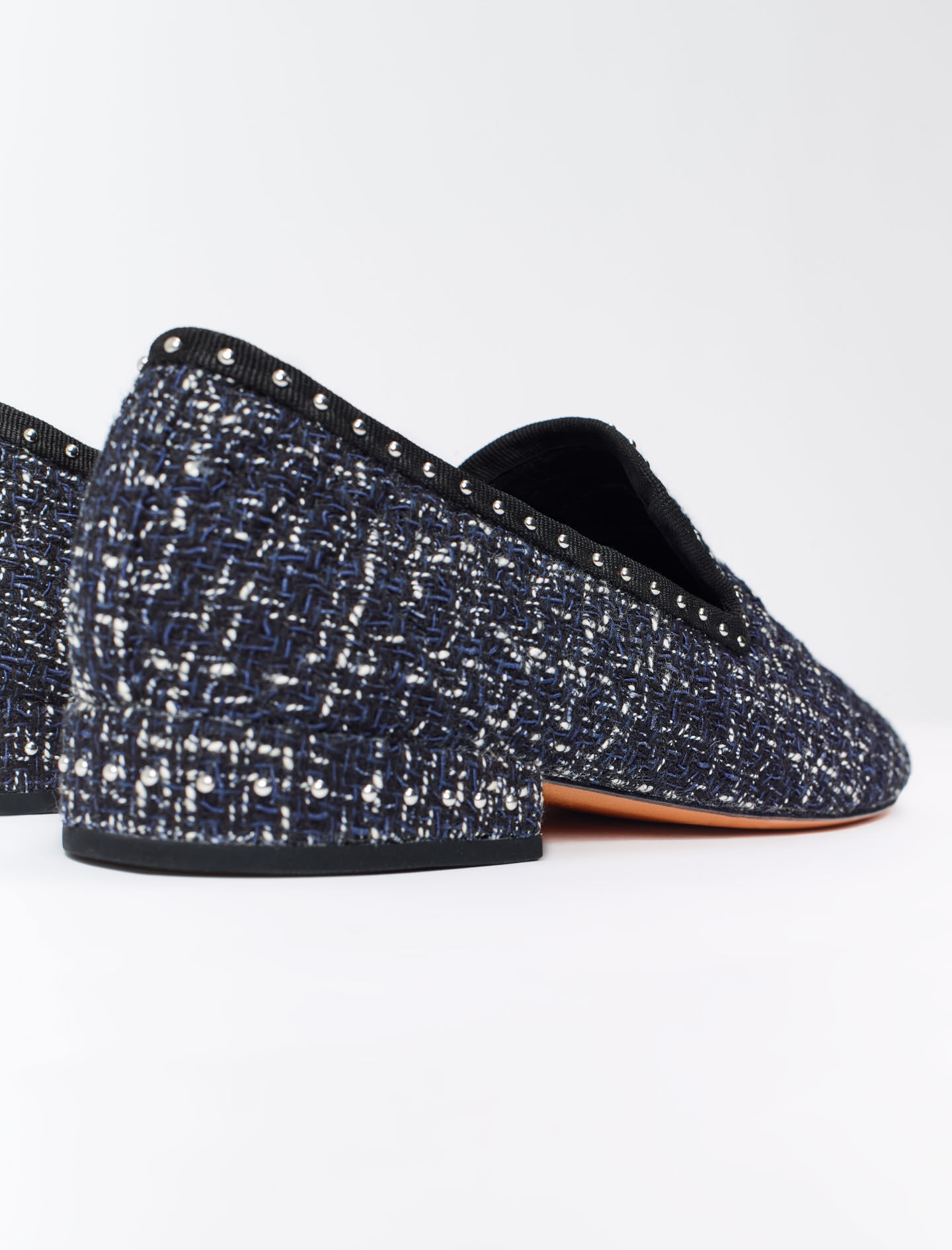 Tweed loafers - Marineblauw/Ecru