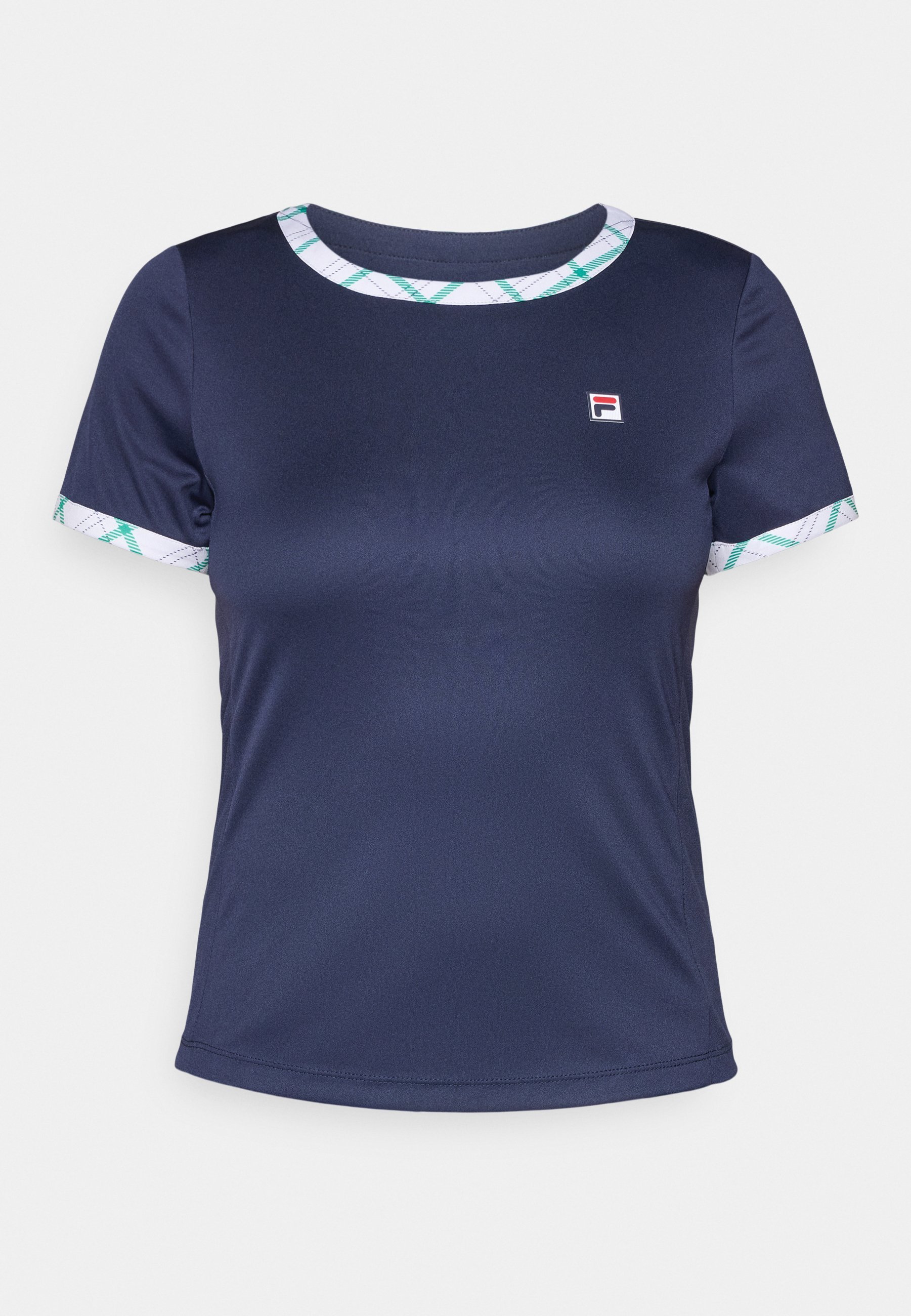 Fila YAMILA - T-shirt met print - marineblauw/court green