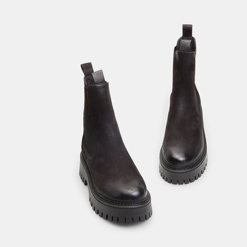 Skórzane buty typu Chelsea z podeszwą torową