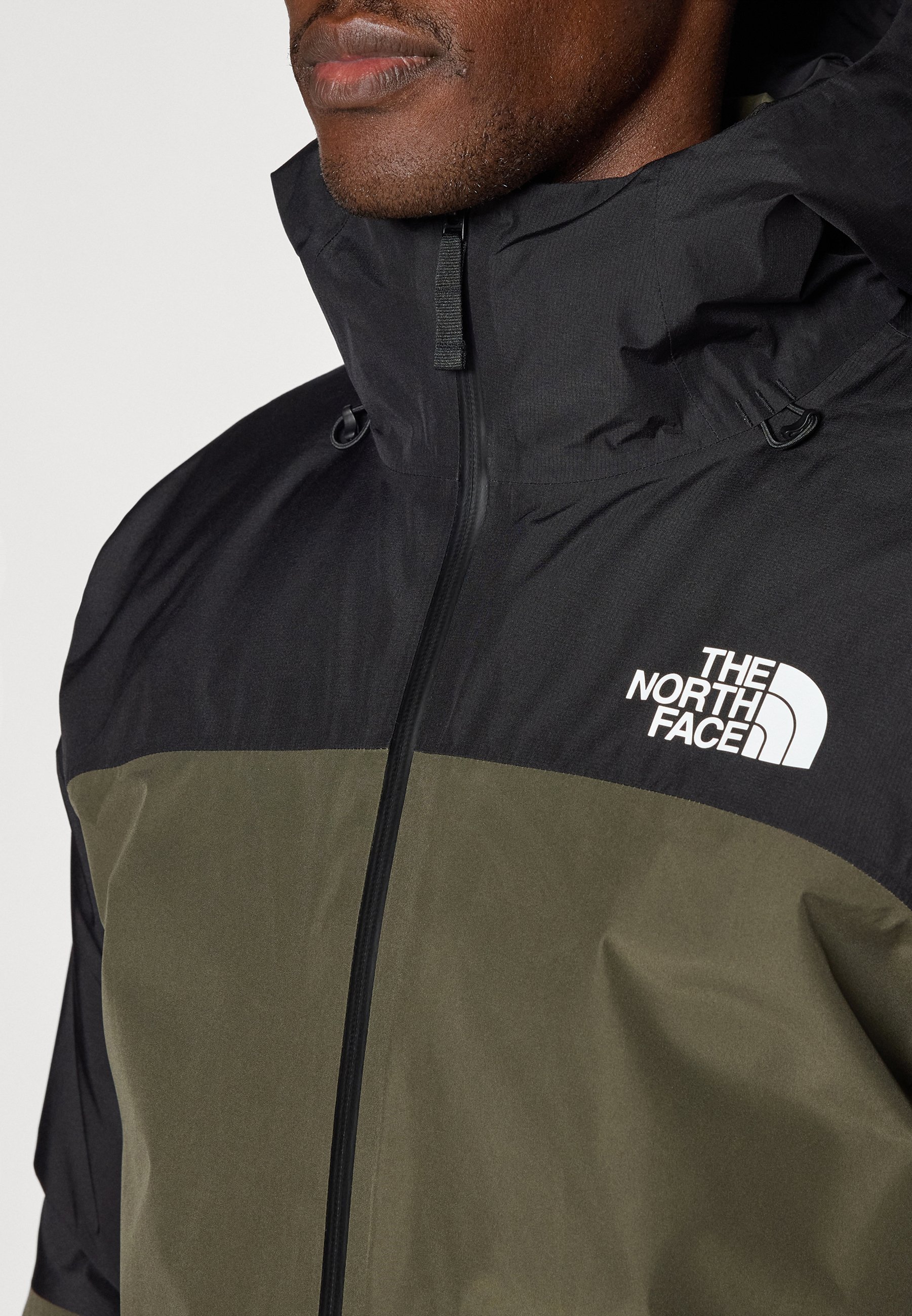 Kurtka wodoodporna The North Face MOUNTAIN LIGHT TRICLIMATE THREE IN ONE GORE-TEX JACKET - nowa, taupe, zieleń/czarny