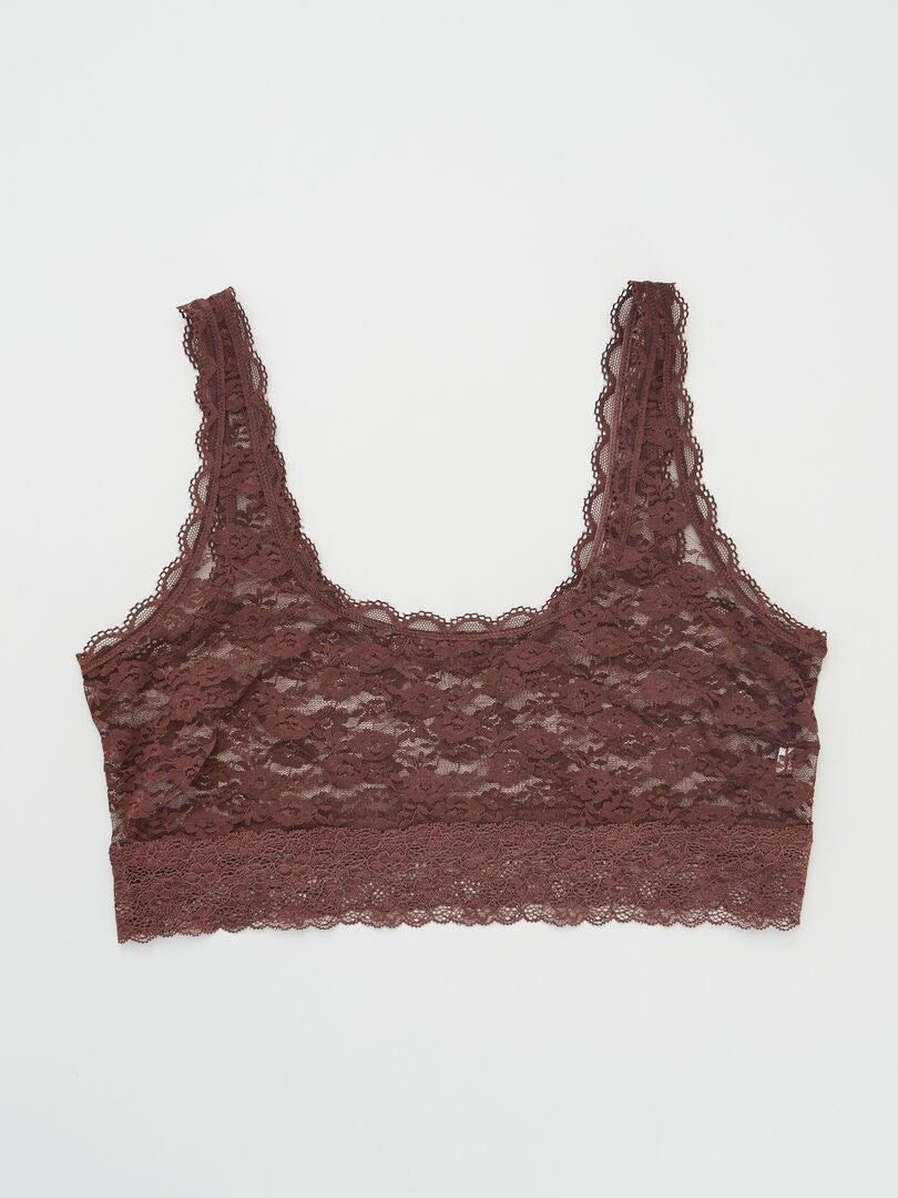 Conjunto de 2 sutiãs esportivos de renda - MARROM