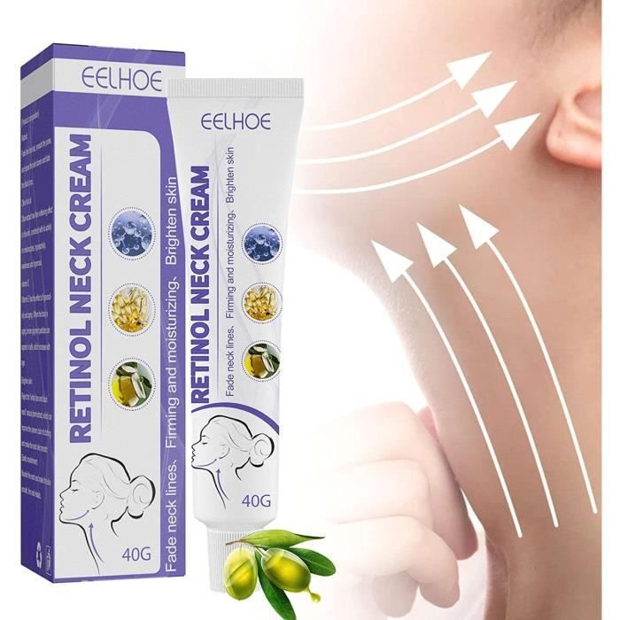 Crema reafirmante para el cuello, hidratante revitalizante para el rostro | Crema tensora para el cuello flácido y reductora de papada, con colágeno y retinol.