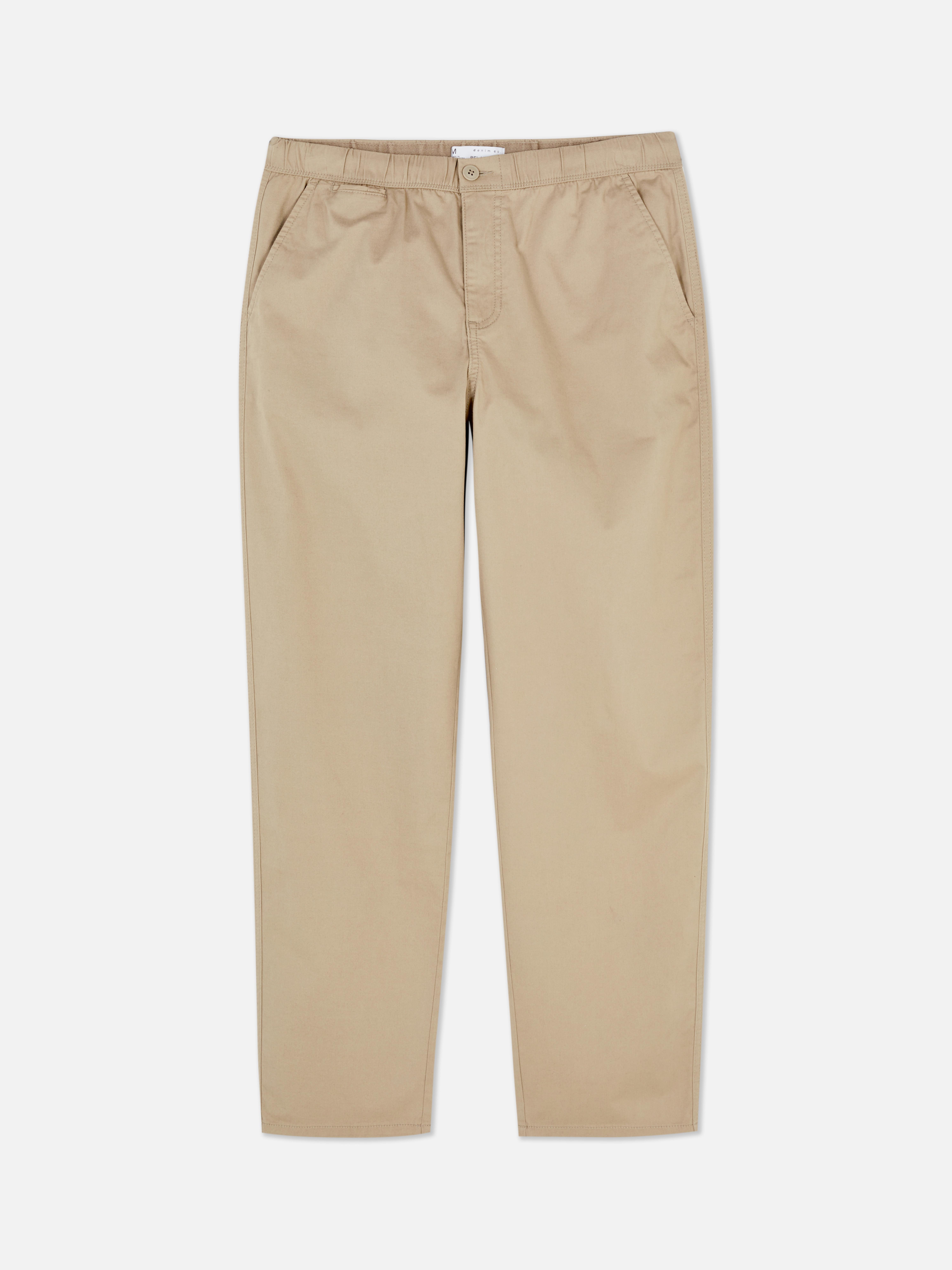 Pantaloni cu talie elastică. Acești pantaloni eleganți cu talie elastică sunt extrem de confortabili și se potrivesc perfect.