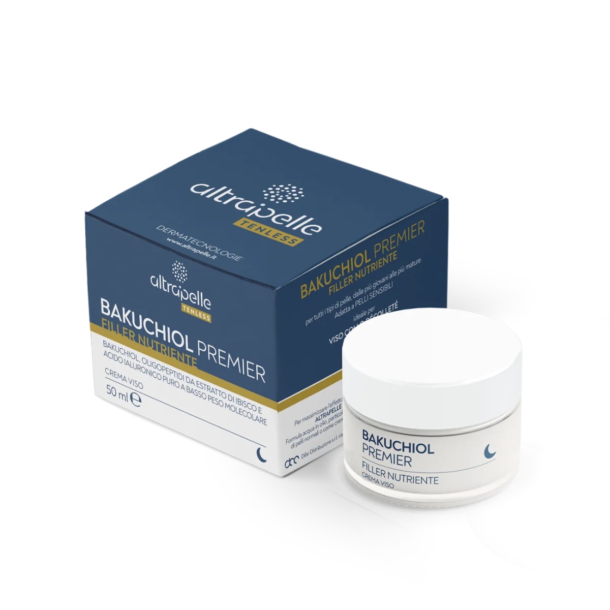 ALTAPELLE Altrapelle Tenless Nachtcrème voor het gezicht Bakuchiol Premier-Filler Voedende Filler Crème