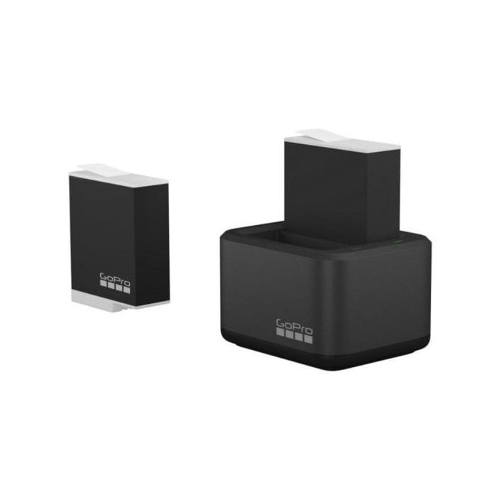 Oplader og 2 Enduro-batterier - GoPro - HERO12/11/10/9 Sort - Lithium-ion