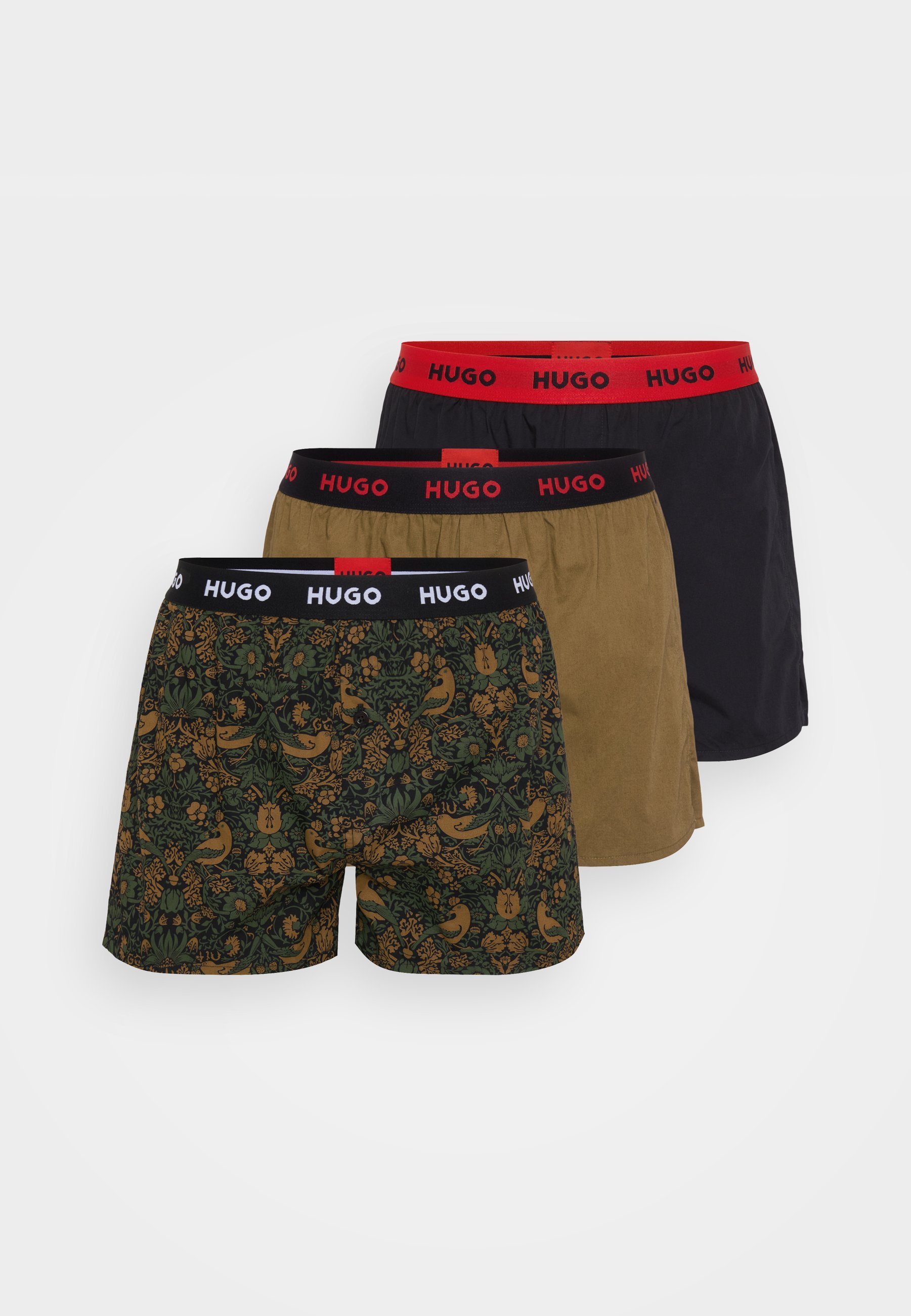 HUGO 3 PACK - Boxer shorts - black/olive
