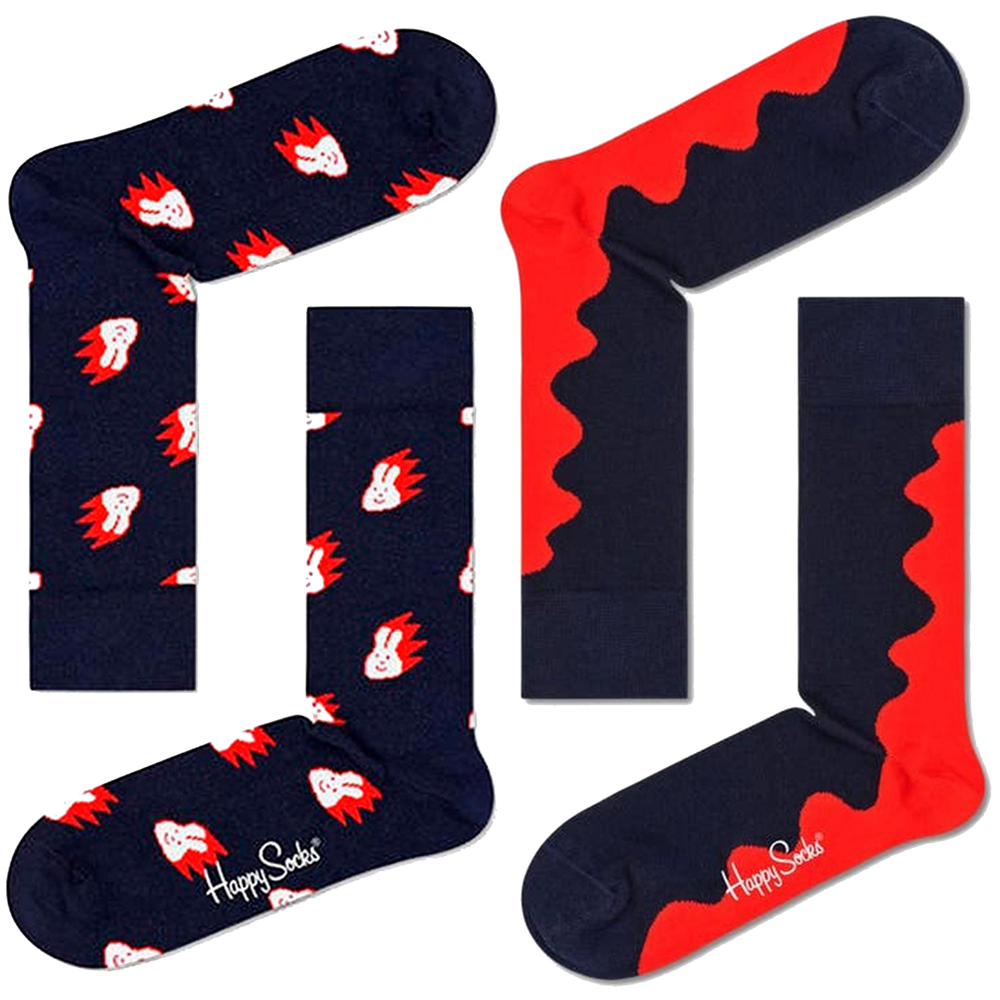  Πακέτο 2 κάλτσες Happy Socks με θέμα το λαγουδάκι και το κύμα