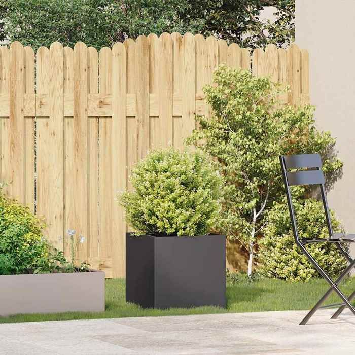 vidaXL Maceta negra de 40x40x40 cm, acero laminado en frío, maceta, soporte para plantas, jardinera elevada, soporte 860661