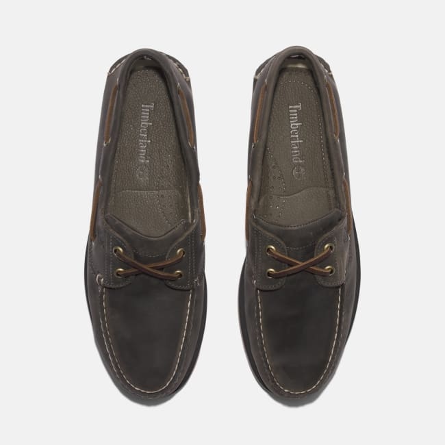 Scarpa da Barca in Pelle Classic da Uomo in                Grigio medio