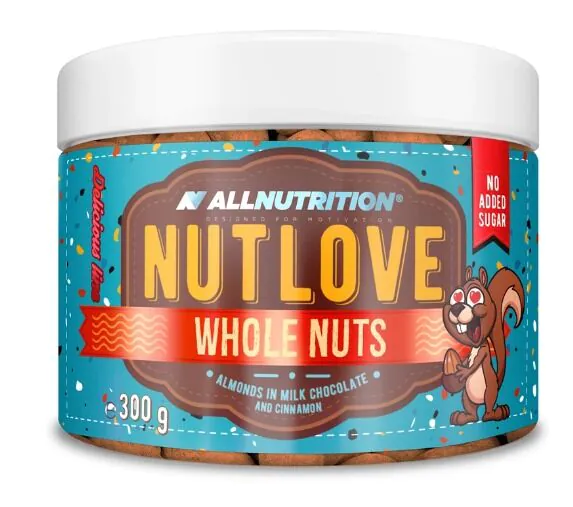 Allnutrition Nutlove Whole Nuts Cinnamon - Migdały w mlecznej czekoladzie 300 g