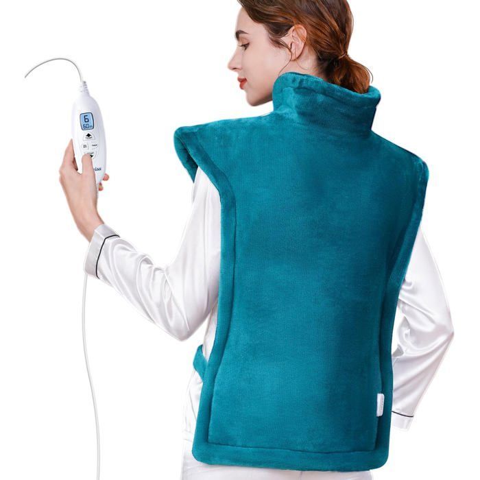 KNQZE gilet chauffant cervicales + ceinture lombaire, soulage cou/épaules/dos, 10 niveaux, minuterie 4 positions, lavable machine