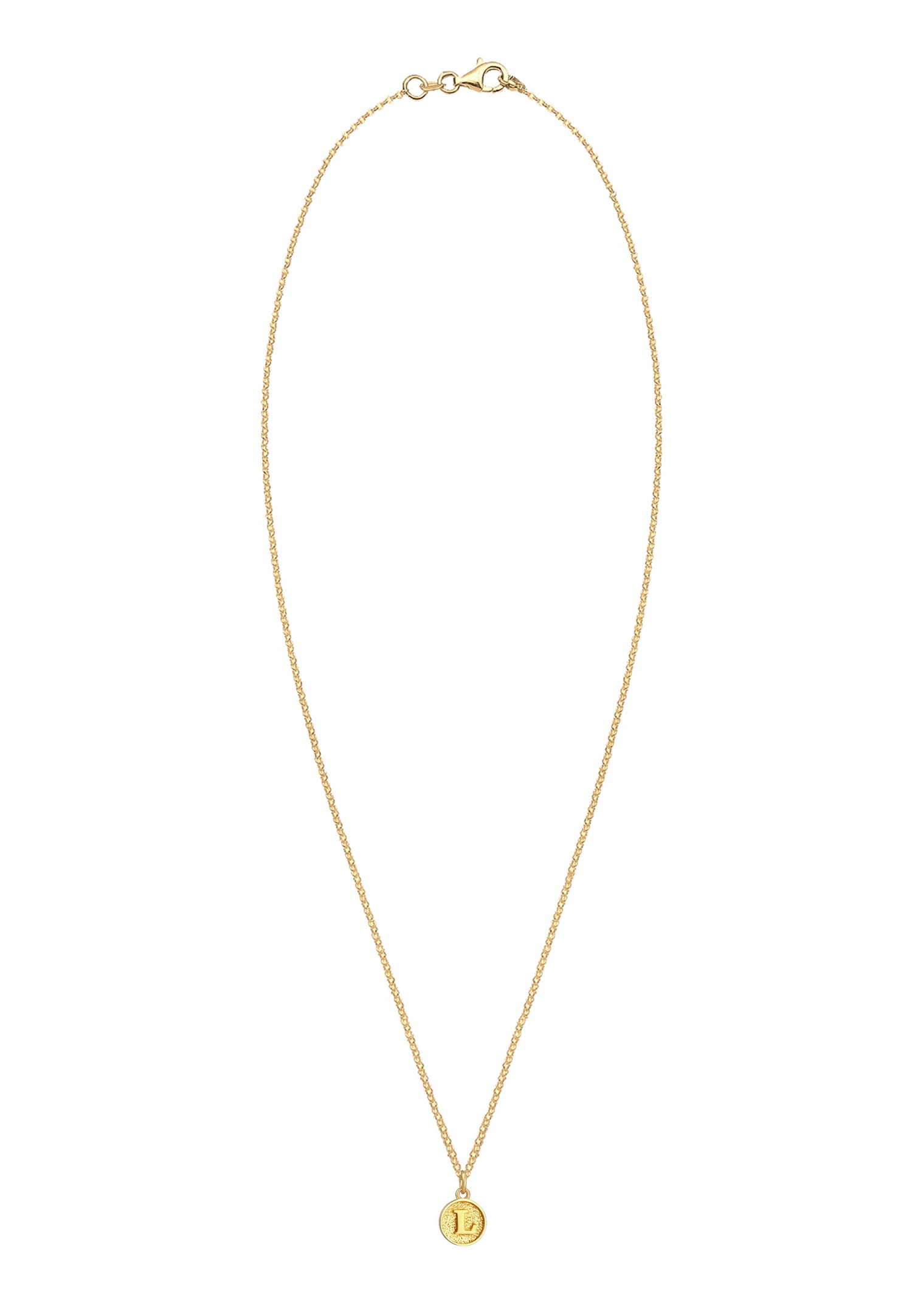 Elli Lettre L Pendentif Basic Collier Femme - (925/1000) Argent